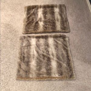 Pottery barn furry pillow shams